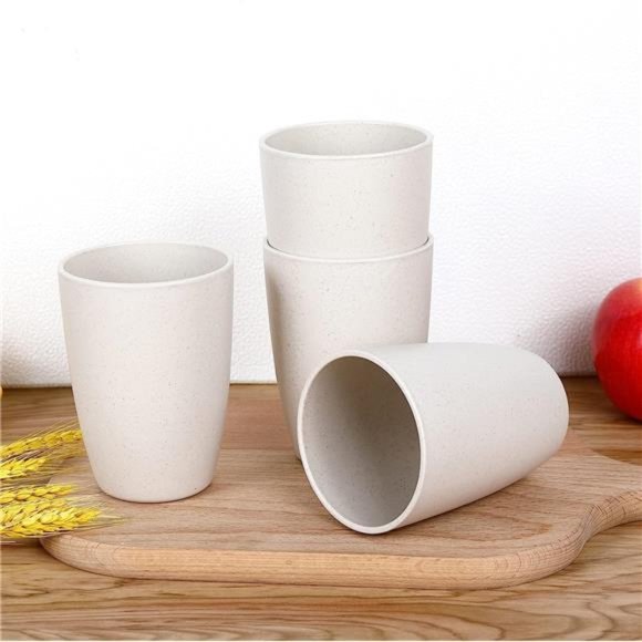 12pcs Wheat Straw Dinnerware Sets, Wheat Straw Plates and Bowls Sets - Picture 5 of 6